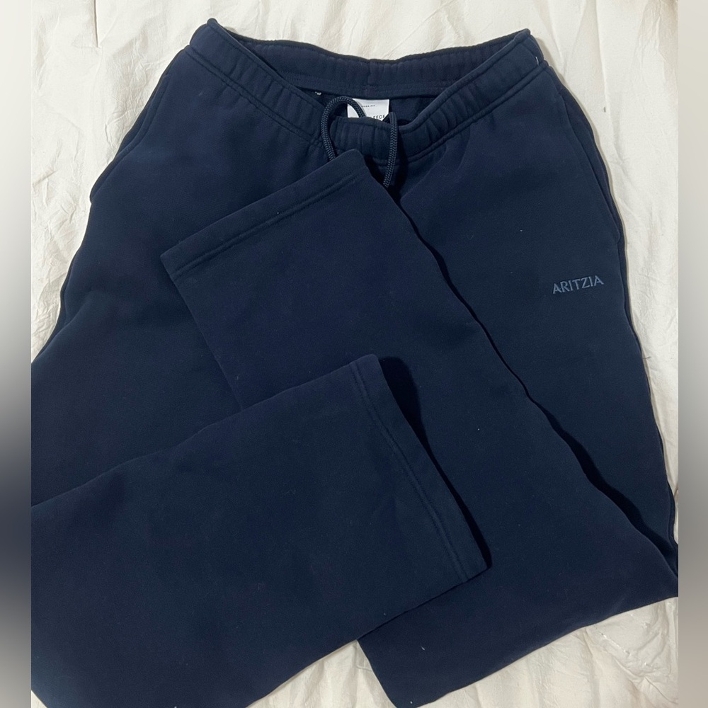 Aritzia Navy Sweatfleece sweats